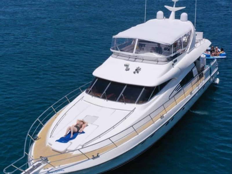 Three's Company yacht - Aerial Bow View